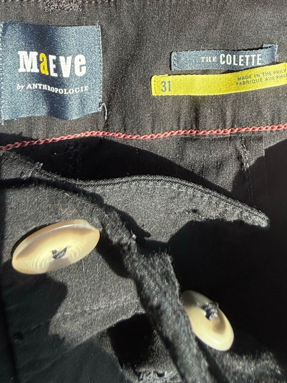 Anthropologie Maeve The Colette Black Wide Leg Crop Pants Sz 31 - Picture 6 of 8